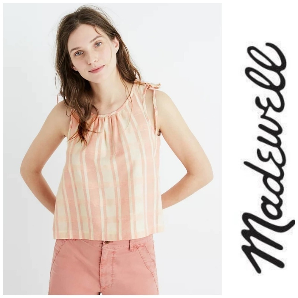 MADEWELL crop swing tank in petal plaid - size XS